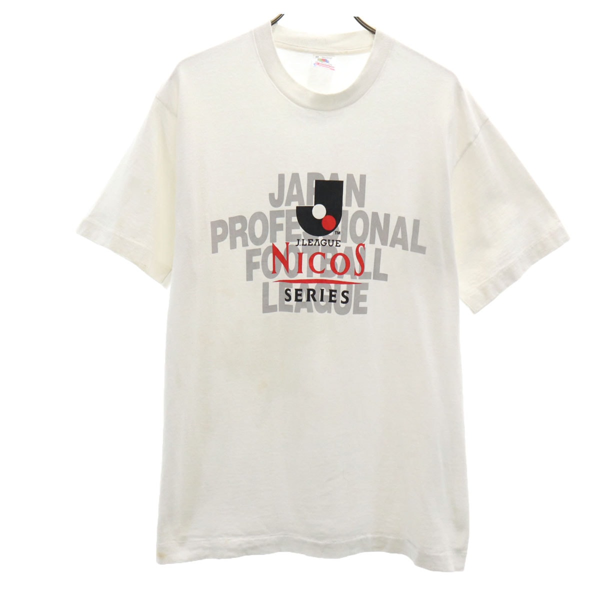FRUIT OF THE LOOM フルーツオブザルーム 90s USA製 オールド Jリーグ 半袖 Tシャツ M ホワイト シングルステッチ