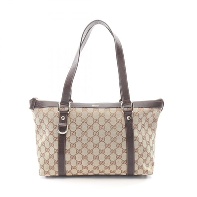 グッチ GUCCI アビー GGキャンバス トートバッグ バッグ キャンバス レザー レディース ベージュ系 / ブラウン系 141470 【中古】