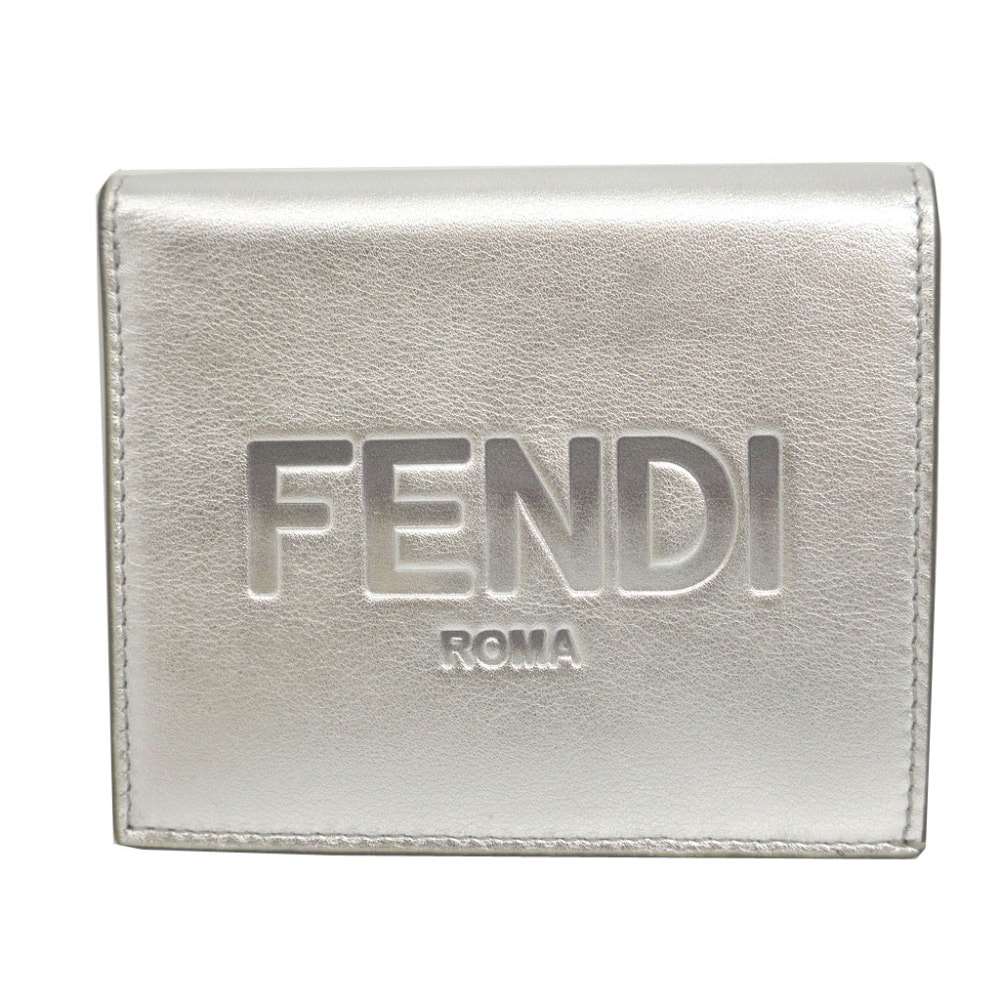 フェンディ   8M0468 コンパクトウォレット レザー  シル