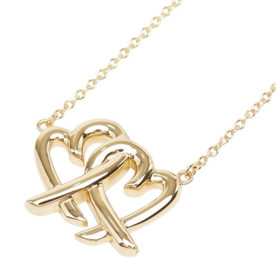 ティファニー ダブルラビングハート ネックレス K18YG イエローゴールド レディース TIFFANY&Co. 【中古】