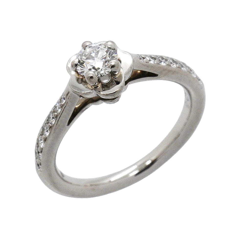 ★最終価格★SALE【6jgb0111】シャネル リング カメリア Pt950 プラチナ ダイヤモンド #49【中古】レディース