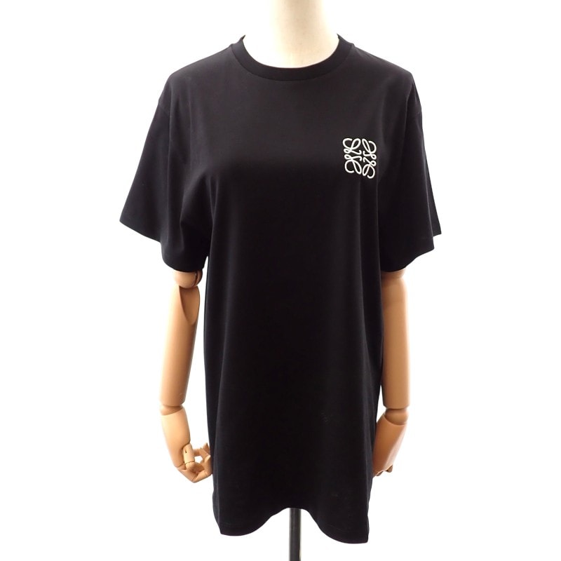ロエベ アナグラム エンブロイダリー Tシャツ S ブラック【中古】【Aランク】