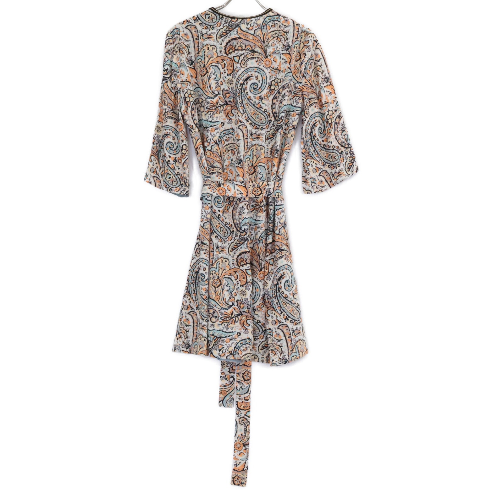 Etro [예쁜 제품/국내 레귤러] 192-17801-5013 페이즐리 패턴 브이넥 벨트 포함 ※ 사이즈 표기는 없습니다.