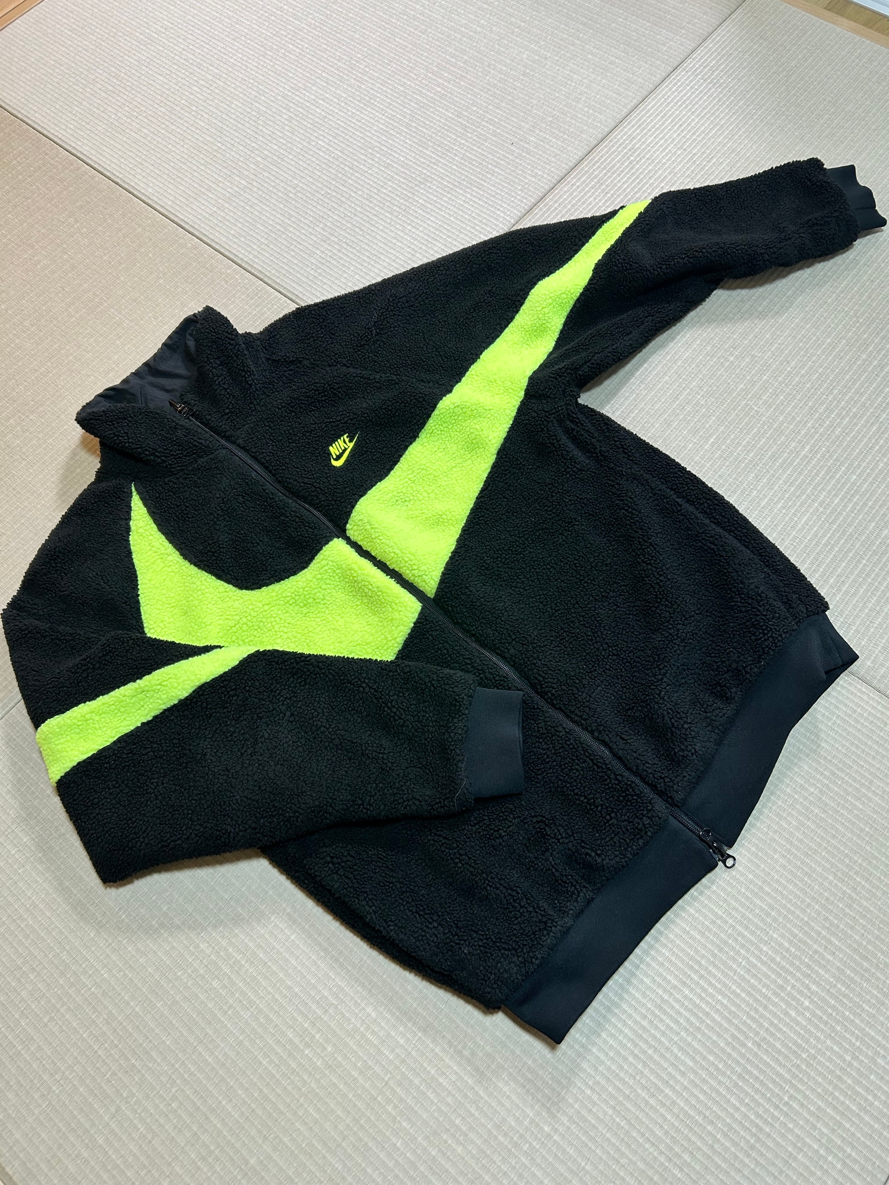 Nike Big Swoosh Reversible Boa Jacket"Black Neon"