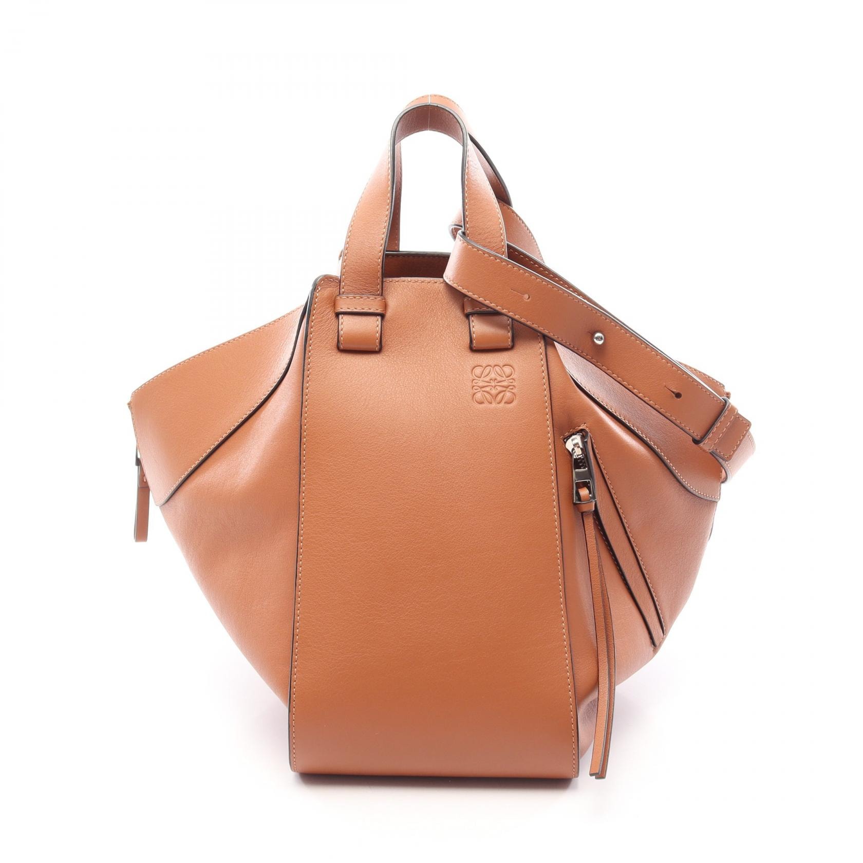 ロエベ LOEWE ハンモック ミディアム 2WAY ハンドバッグ バッグ レザー レディース ブラウン系 【中古】
