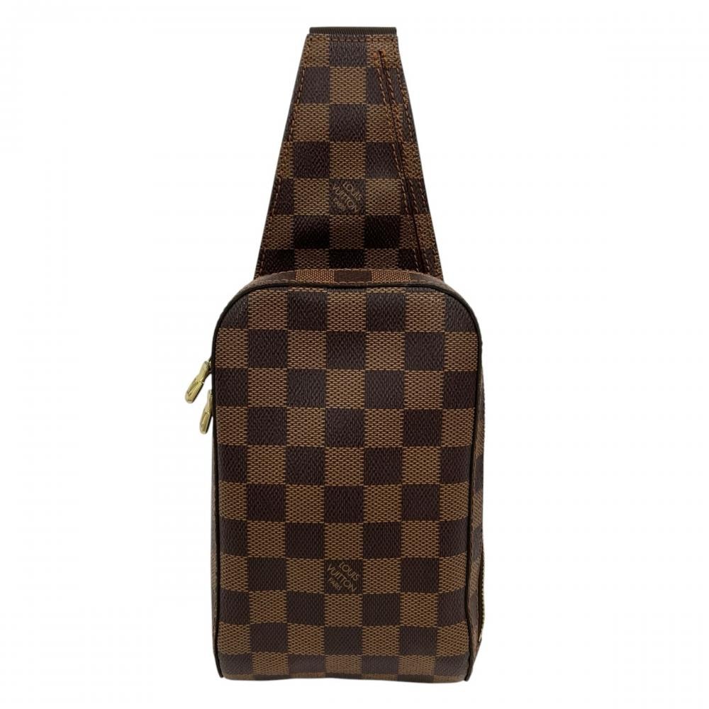 LOUIS VUITTON ルイヴィトン ボディバッグ ダミエ ジェロニモス ショルダー N51994 ダミエキャンバス  レザー   ブラウン 茶 ゴールド金具 メンズ【中古品】