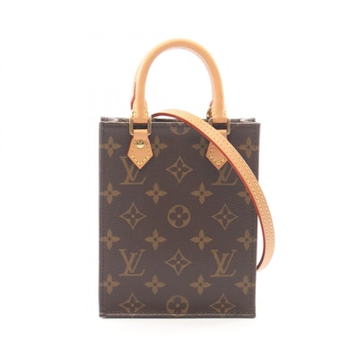 ルイ・ヴィトン LOUIS VUITTON プティット サックプラ 2WAY ハンドバッグ バッグ PVCコーティングキャンバス レザー モノグラム レディース ブラウン系 M69442 【中古】