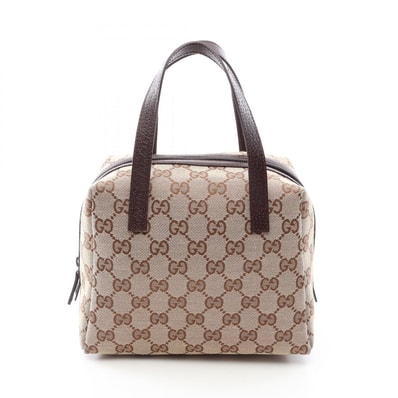 グッチ GUCCI GGキャンバス ハンドバッグ バッグ キャンバス レザー レディース ベージュ系 / ブラウン系 124542 【中古】