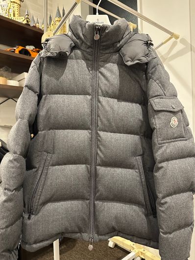 MONCLER Montgenevre Flannel Hooded Down Jacket "Gray"