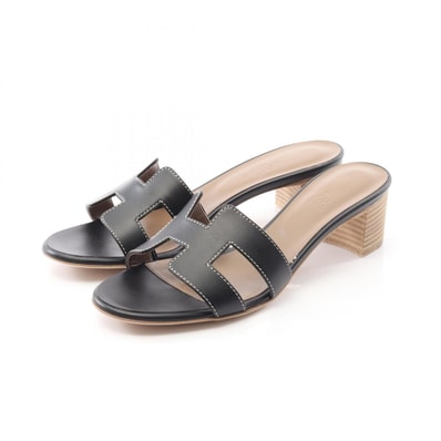 エルメス HERMES オアジス ミュール 靴 レザー レディース ブラック系 【中古】