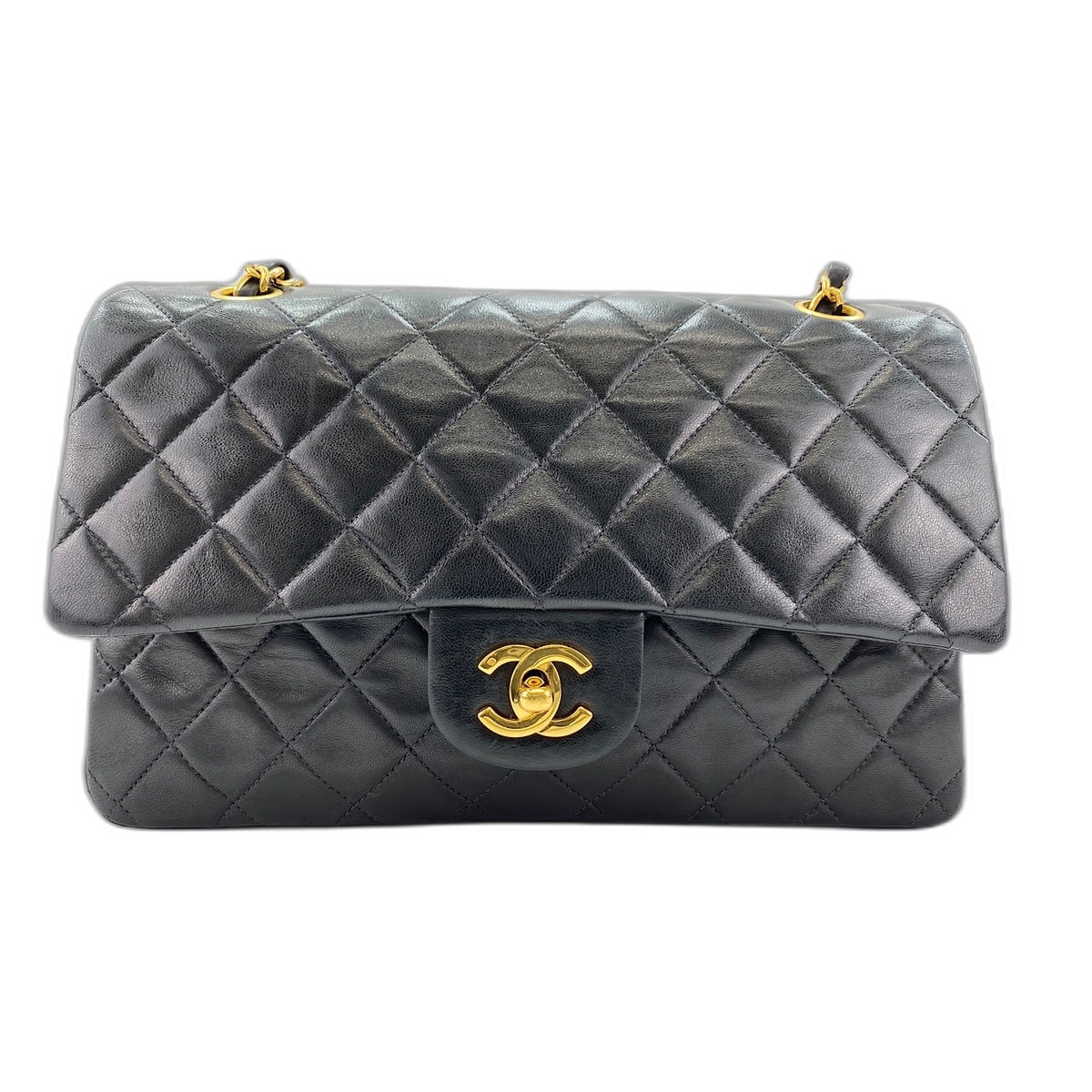 シャネル CHANEL ラムスキン マトラッセ25 ダブルフラップ ショルダーバッグ【中古】