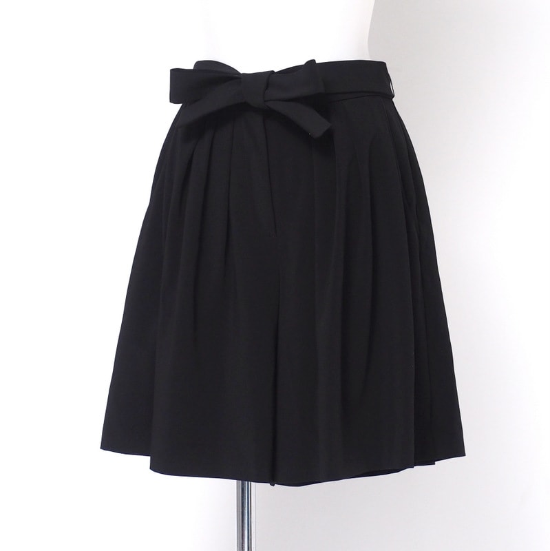 ■美品■FOXEY NEW YORK フォクシー ニューヨーク キュロット サイズ40 ショートパンツ ウエストリボンベルト ブランド古着【中古】20240902/RA0963