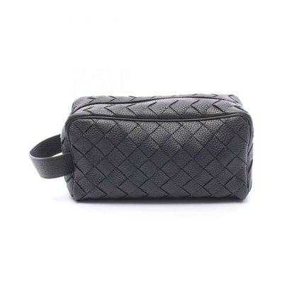 ボッテガヴェネタ BOTTEGA VENETA イントレチャート トラベルポーチ ハンドバッグ バッグ レザー メンズ ブラック系 729295V5I508803 【中古】