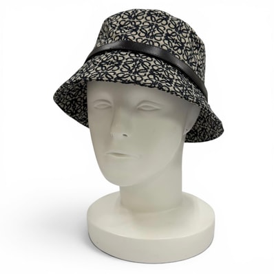 極美品 ロエベ ハット ネイビー レディース 57 K820HBLX07