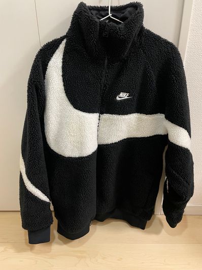 Nike Big Swoosh Reversible Boa Jacket "Black Sail"