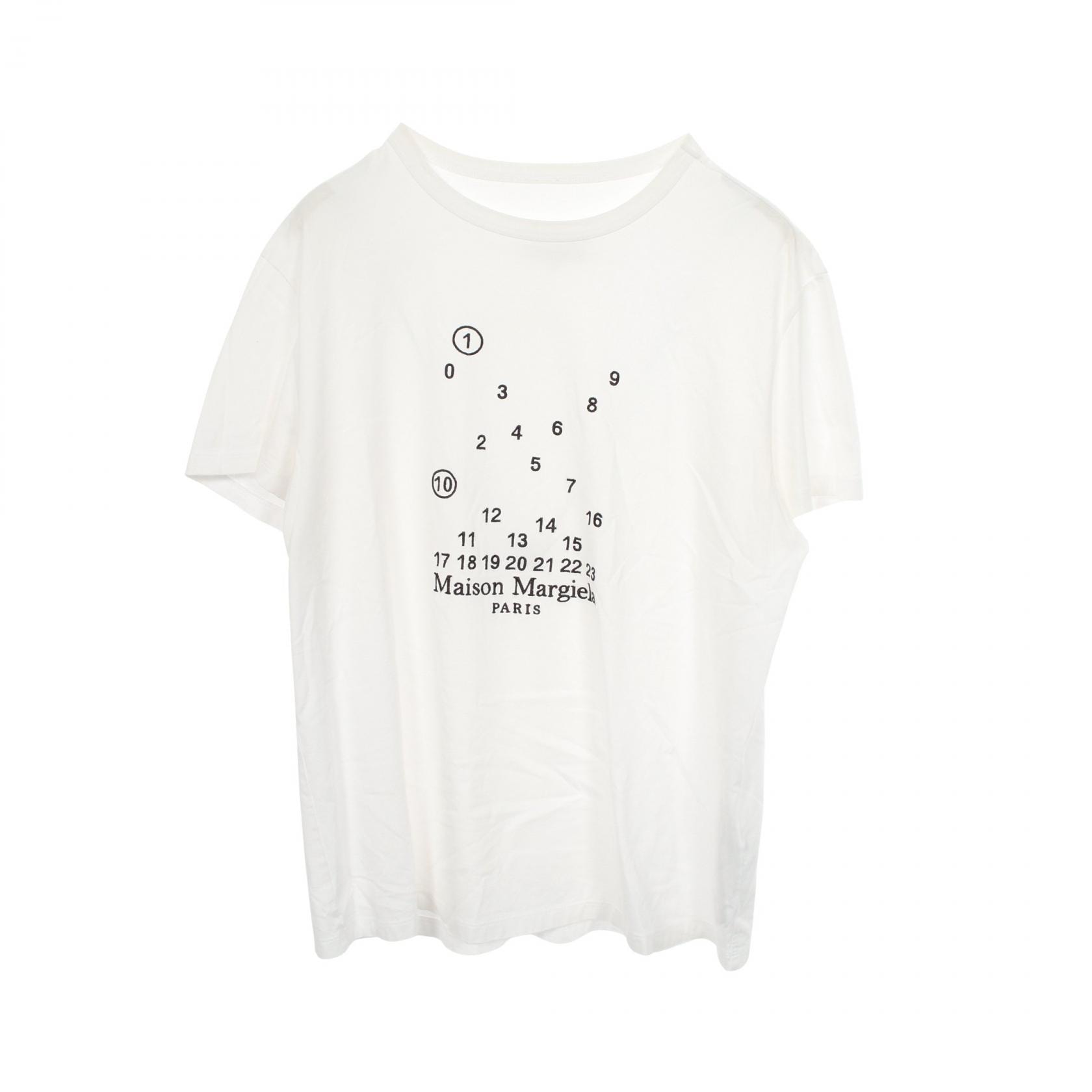 メゾン マルジェラ Maison Margiela ナンバリング ロゴ 刺繍 カットソー 衣料品 トップス コットン メンズ ホワイト系 S50GC0684 【中古】