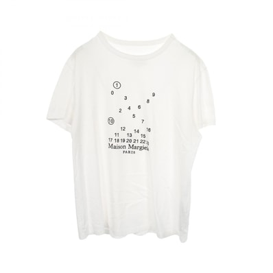 メゾン マルジェラ Maison Margiela ナンバリング ロゴ 刺繍 カットソー 衣料品 トップス コットン メンズ ホワイト系 S50GC0684 【中古】