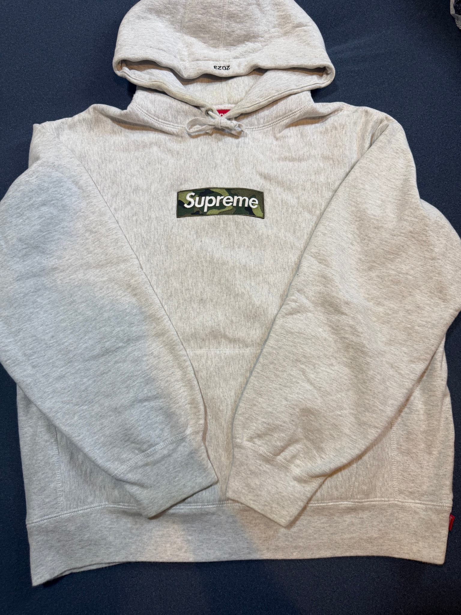 Supreme Box Logo Hooded Sweatshirt "Ash Grey" (23FW)