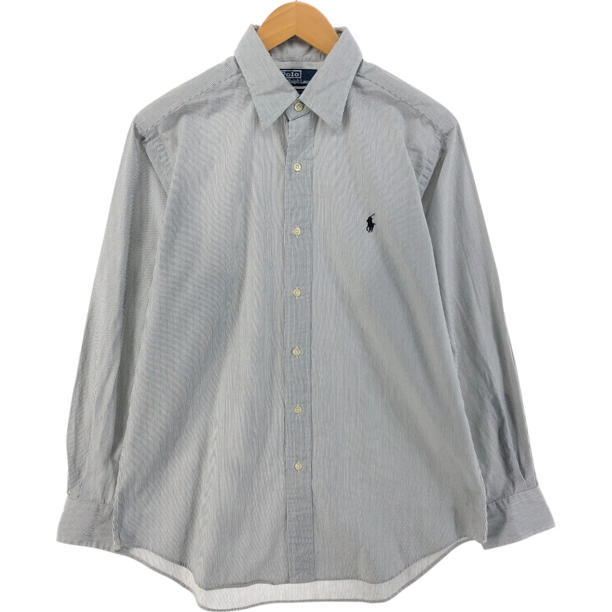 古着 ラルフローレン Ralph Lauren POLO by Ralph Lauren ALCOTT 長袖 コットンストライプシャツ メンズM相当/eaa526586
