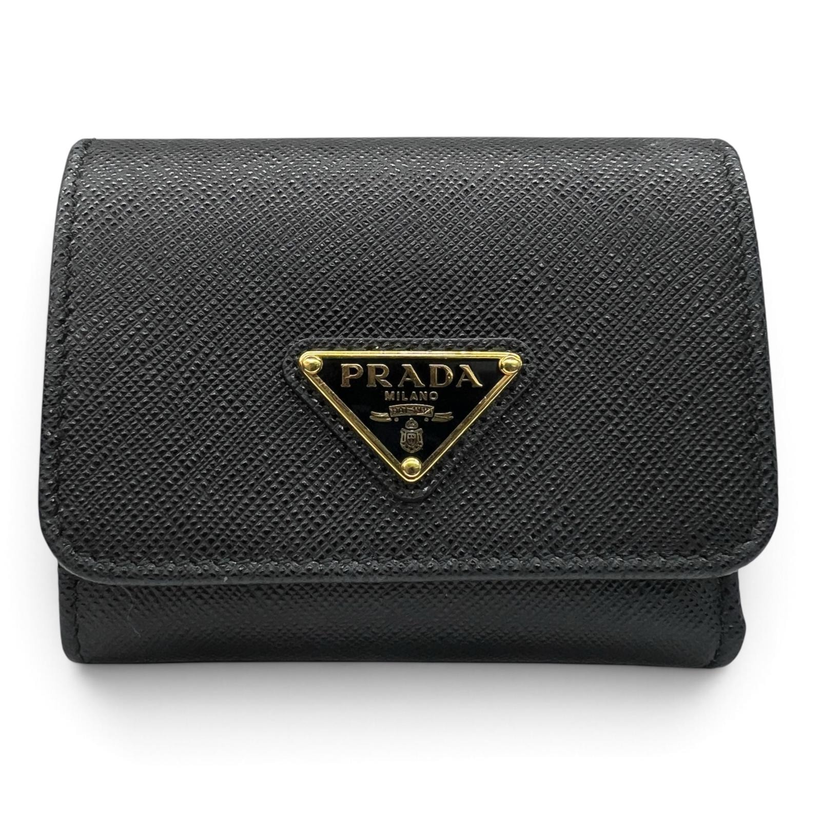 PRADA Saffiano Leather Wallet "Black"
