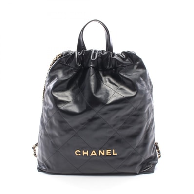 シャネル CHANEL シャネル 22 ラージ リュックサック バックパック バッグ レザー レディース ブラック系 AS3313 【中古】