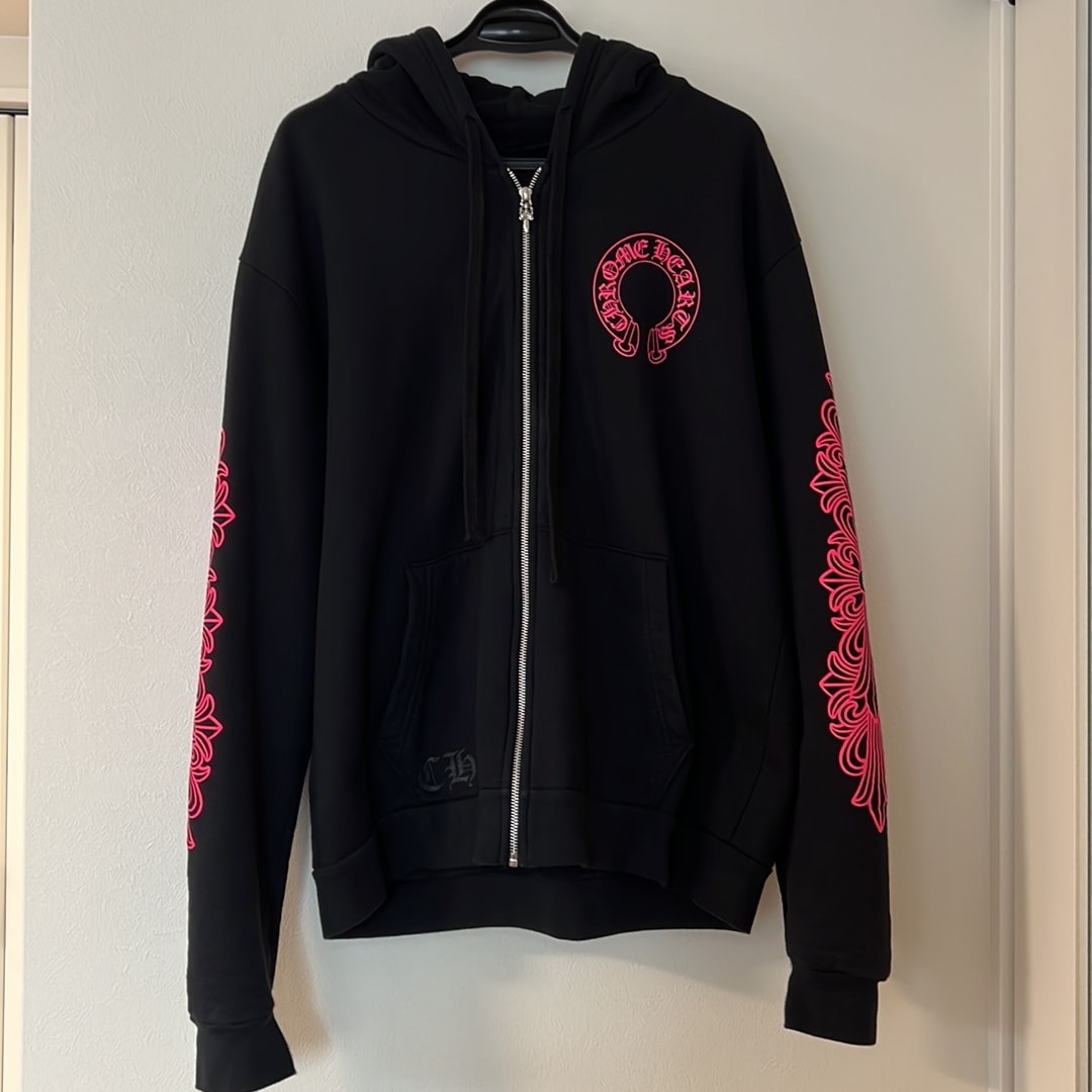 クロムハーツ ホースシュー フローラルクロス ジップアップ フーディー