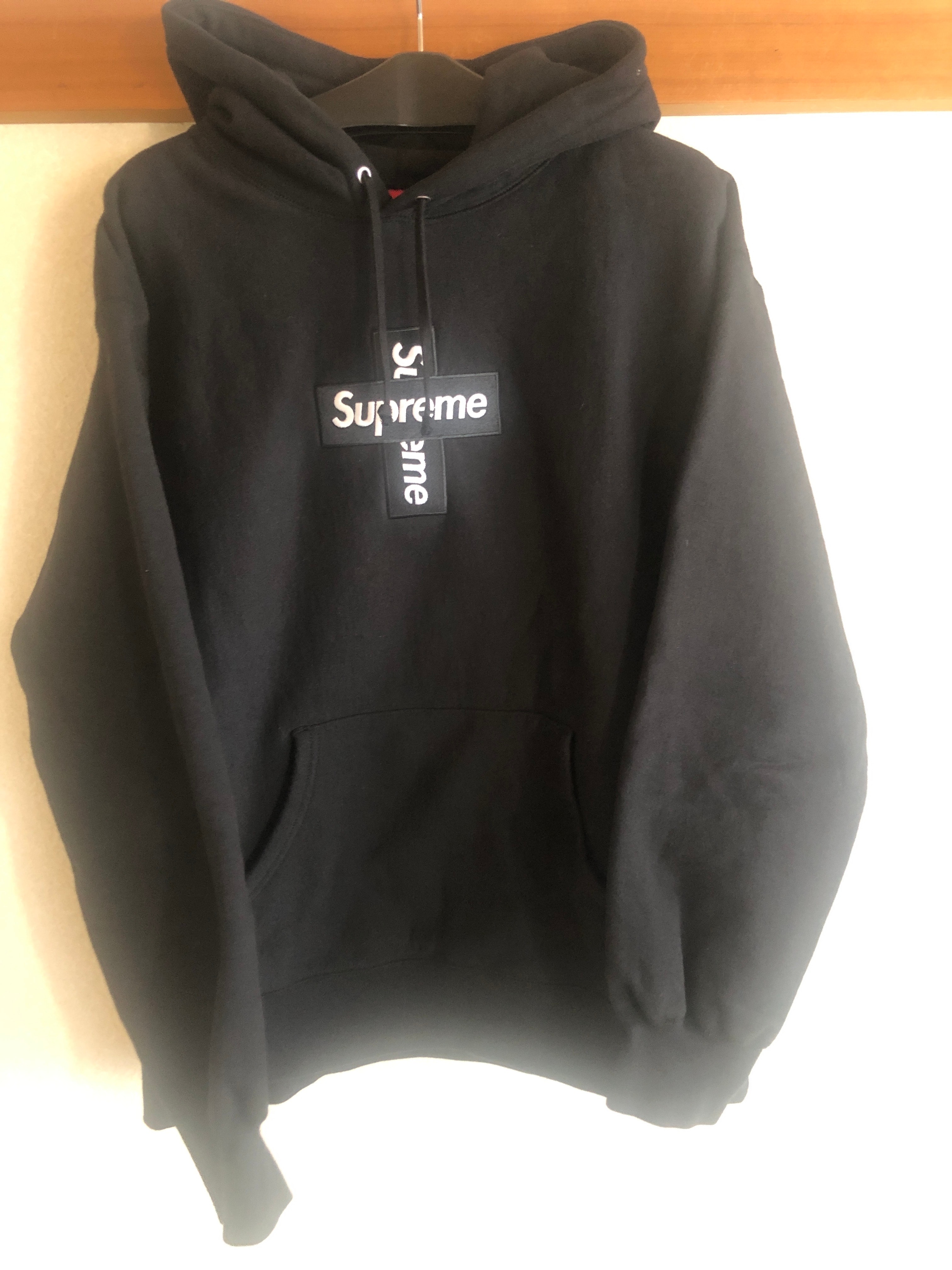 Supreme Cross Box Logo Hooded Sweatshirt "Black"