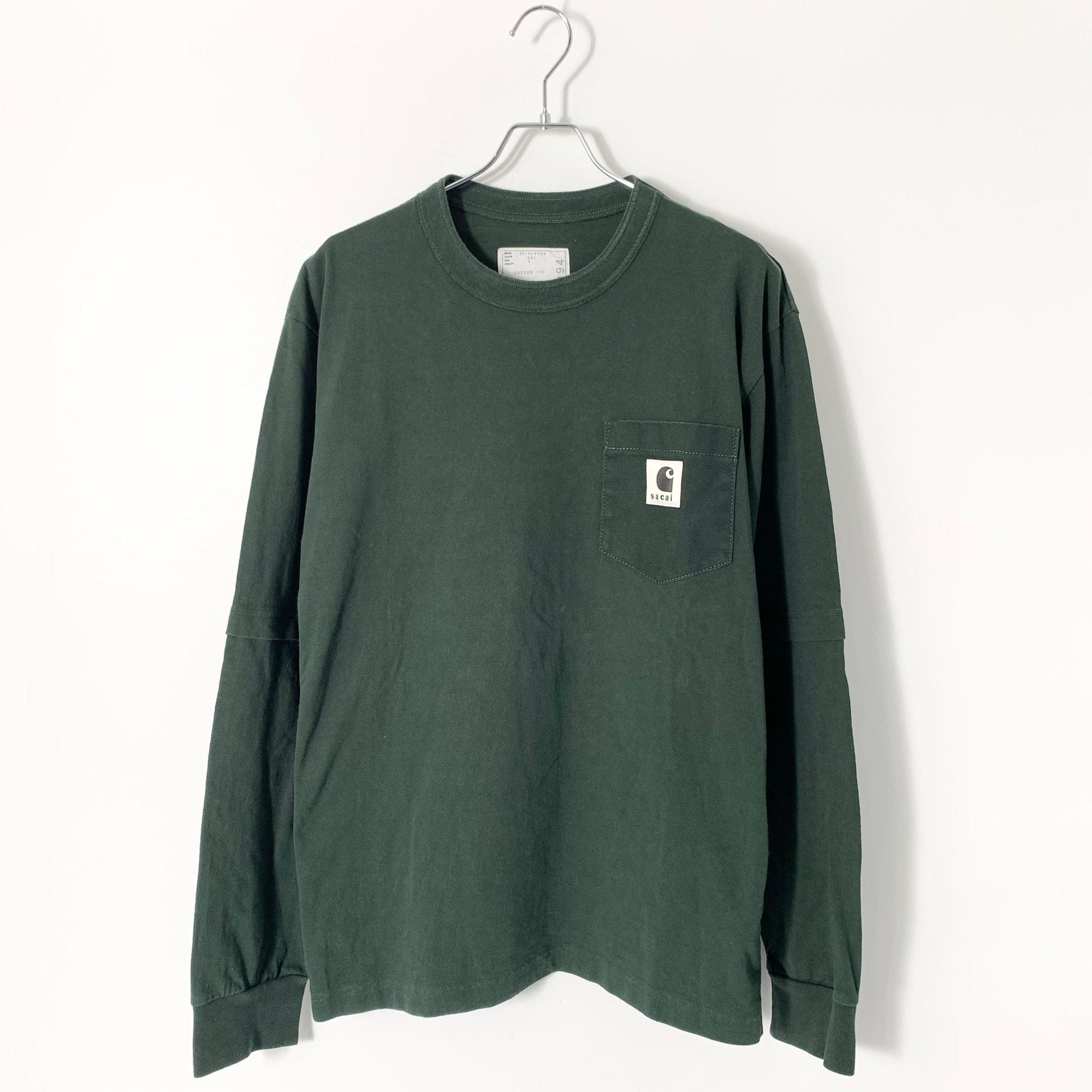 sacai x Carhartt WIP Cotton Jersey L/S T-Shirt "Green"