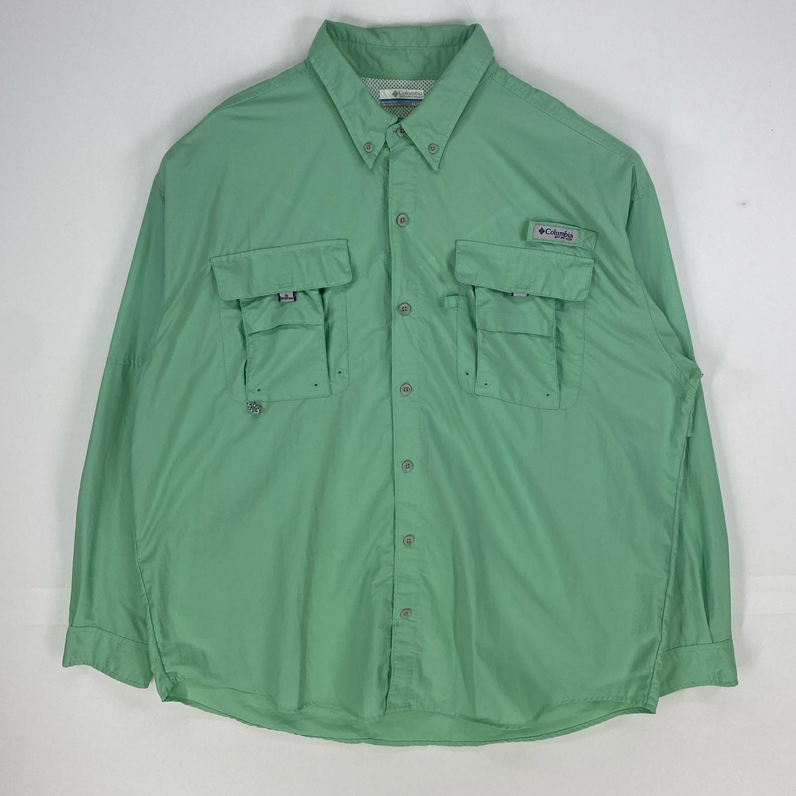 古着 コロンビア Columbia 長袖シャツ PFG フィッシング ボタンダウン ロングスリーブ XL グリーン系 メンズ