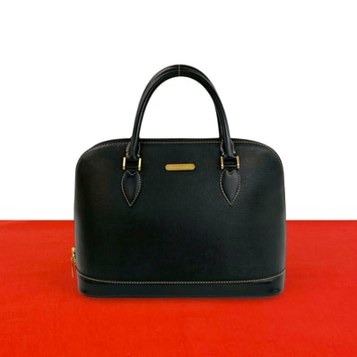 BURBERRY バーバリー ノバチェック 柄 ロゴ 金具 レザー ハンドバッグ ブラック
99207