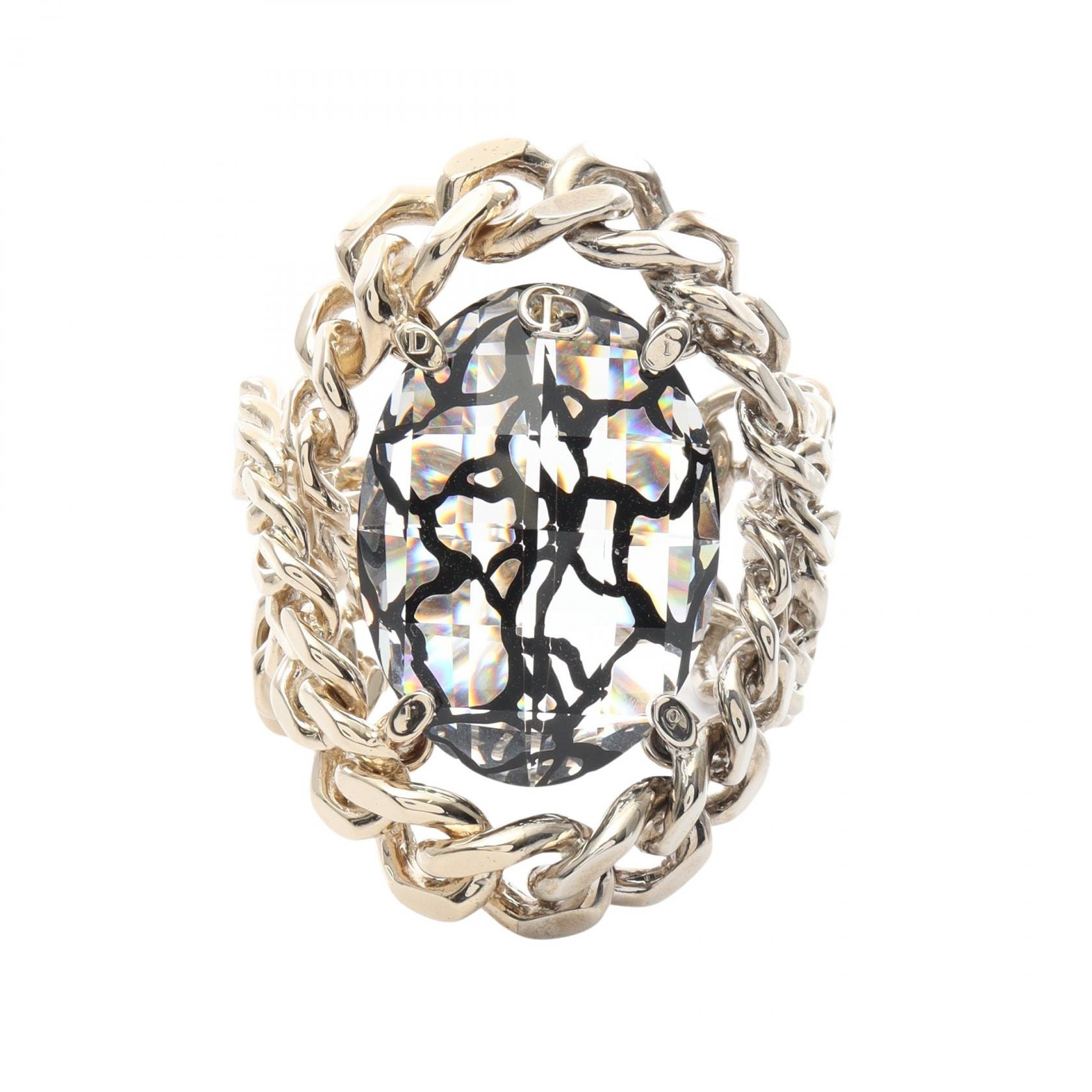 ディオール Dior CDロゴ バングル アクセサリー GP(ゴールドメッキ) クリスタル レディース ゴールド系 / クリア系 / ブラック系 【中古】
