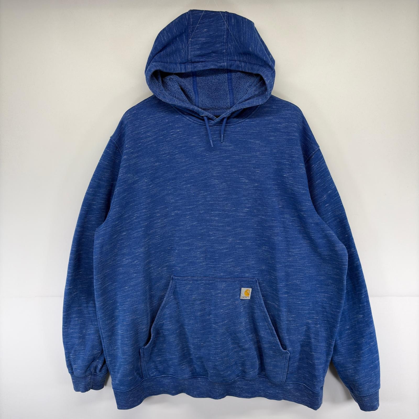 古着 カーハート Carhartt パーカー ロゴ スリーブロゴ 大きいサイズ フーディ スウェット プルオーバー  3XL  ブルー系 メンズ