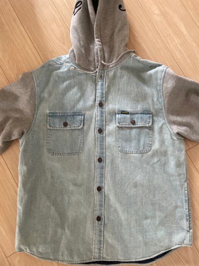 Supreme Fleece Hooded Denim Shirt "Blue"