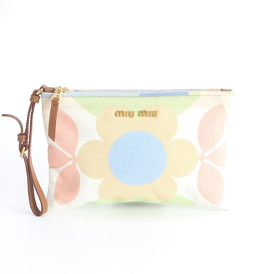 ■美品 ミュウミュウ フラワー 花柄 小物入れ クラッチポーチ