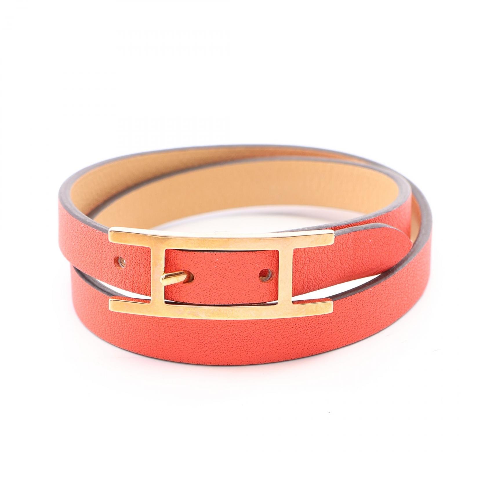エルメス HERMES ビーアピ ドゥブルトゥール ナチュレルサーブル オランジュフィールト ブレスレット アクセサリー ヴォースイフト ヴォースイフト レディース レッド系 【中古】