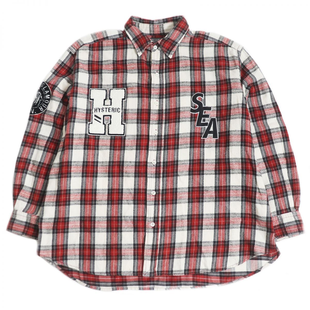 WIND AND SEA x HYSTERIC GLAMOUR Check Shirt "Red"