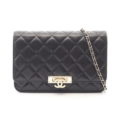 シャネル CHANEL マトラッセ ココロック ショルダーバッグ バッグ カーフ(牛革) レディース ブラック系 【中古】