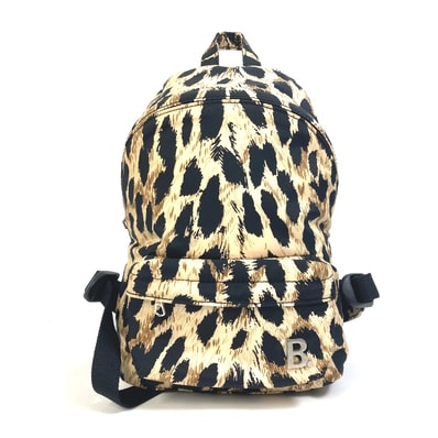 バレンシアガ BALENCIAGA ミニリュック 580026 レオパード 豹柄 ヒョウ カバン バックパック バッグ リュックサック ナイロン ベージュ