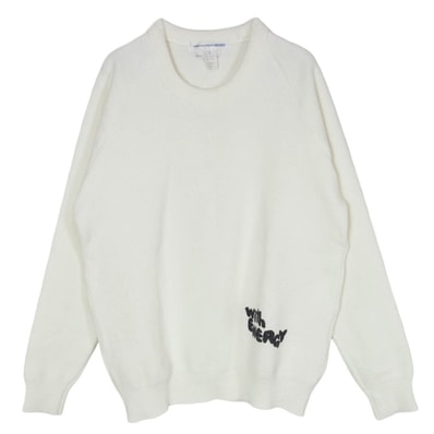 COMME des GARCONS コムデギャルソン ニット S27525 SHIRT シャツ Charles Kirk クルーネック アクリル ニット セーター オフホワイト系 L【中古】