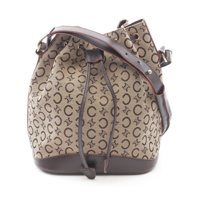 セリーヌ CELINE Cマカダム ショルダーバッグ バッグ キャンバス レザー レディース ベージュ系 / ブラウン系 【中古】