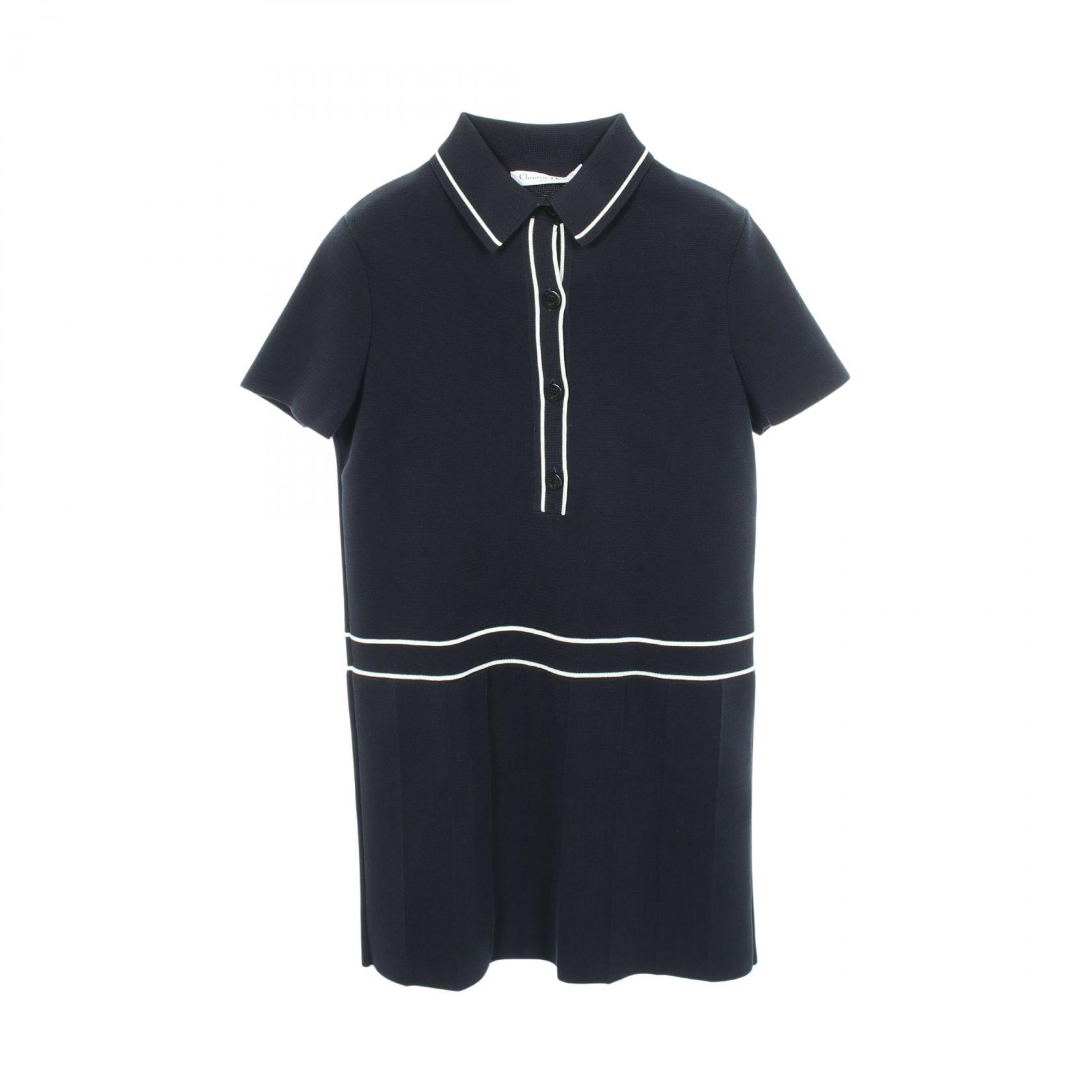 ディオール Dior ポロ ワンピース 衣料品 トップス コットン レディース ネイビー系 224R10AM709 【中古】