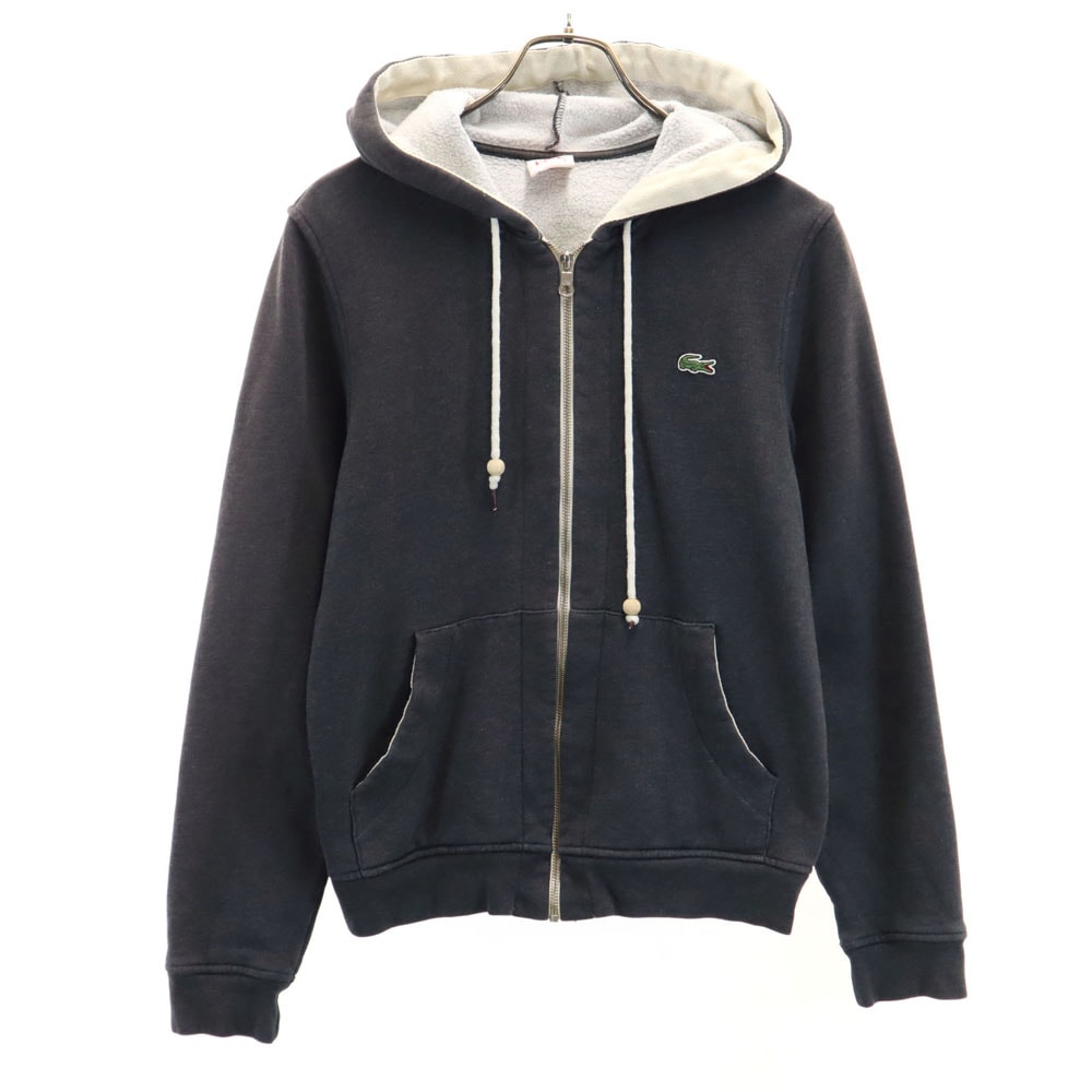 LACOSTE L!VE ラコステライブ 長袖 スウェット ジップパーカー 3 チャコールグレー 裏起毛