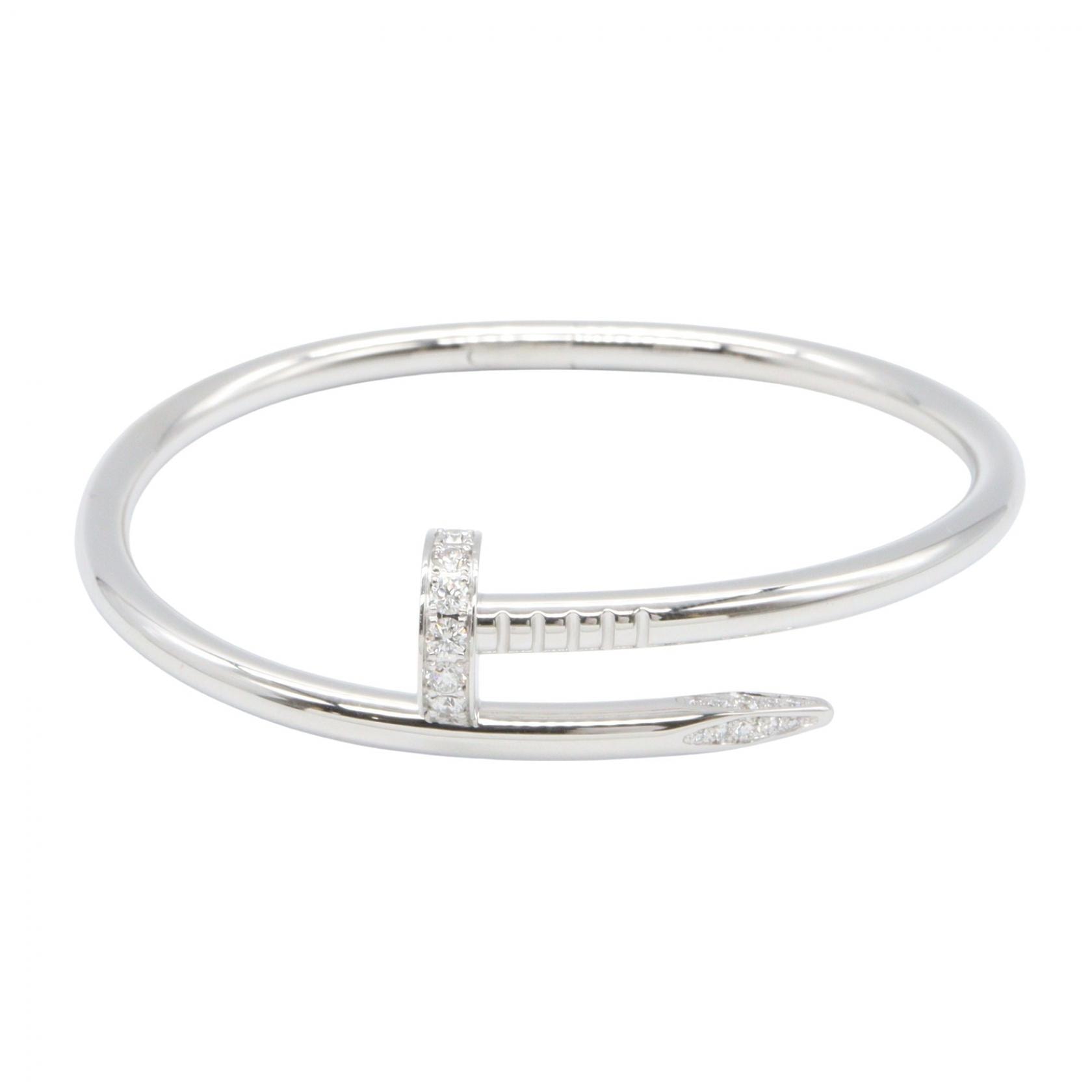 カルティエ CARTIER ジュストアンクル ダイヤ ブレスレット ブレスレット アクセサリー K18WG(ホワイトゴールド) ダイヤモンド レディース シルバー系 / クリア系 【中古】