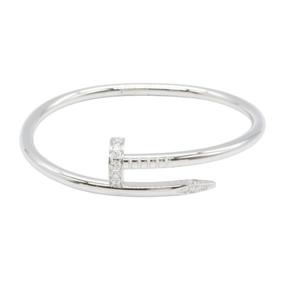 カルティエ CARTIER ジュストアンクル ダイヤ ブレスレット ブレスレット アクセサリー K18WG(ホワイトゴールド) ダイヤモンド レディース シルバー系 / クリア系 【中古】
