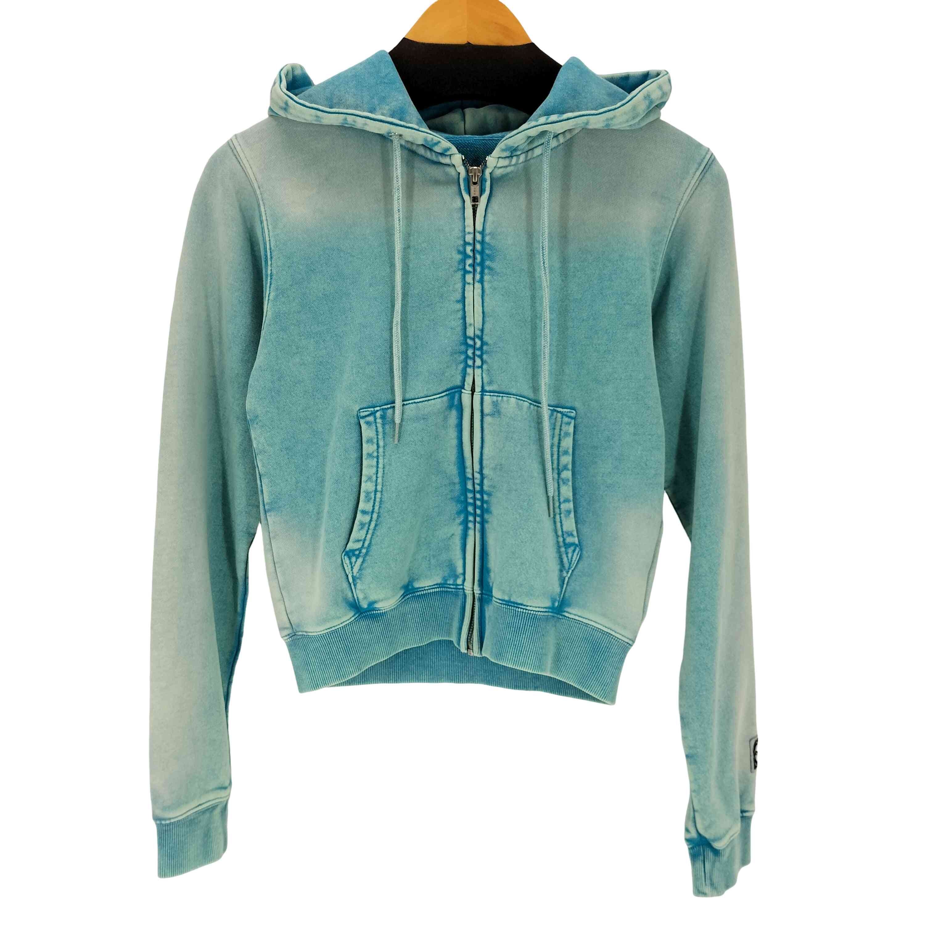 FACE LABEL WASHED COMPACT ZIP UP SWEAT HOODIE【1142861000436】