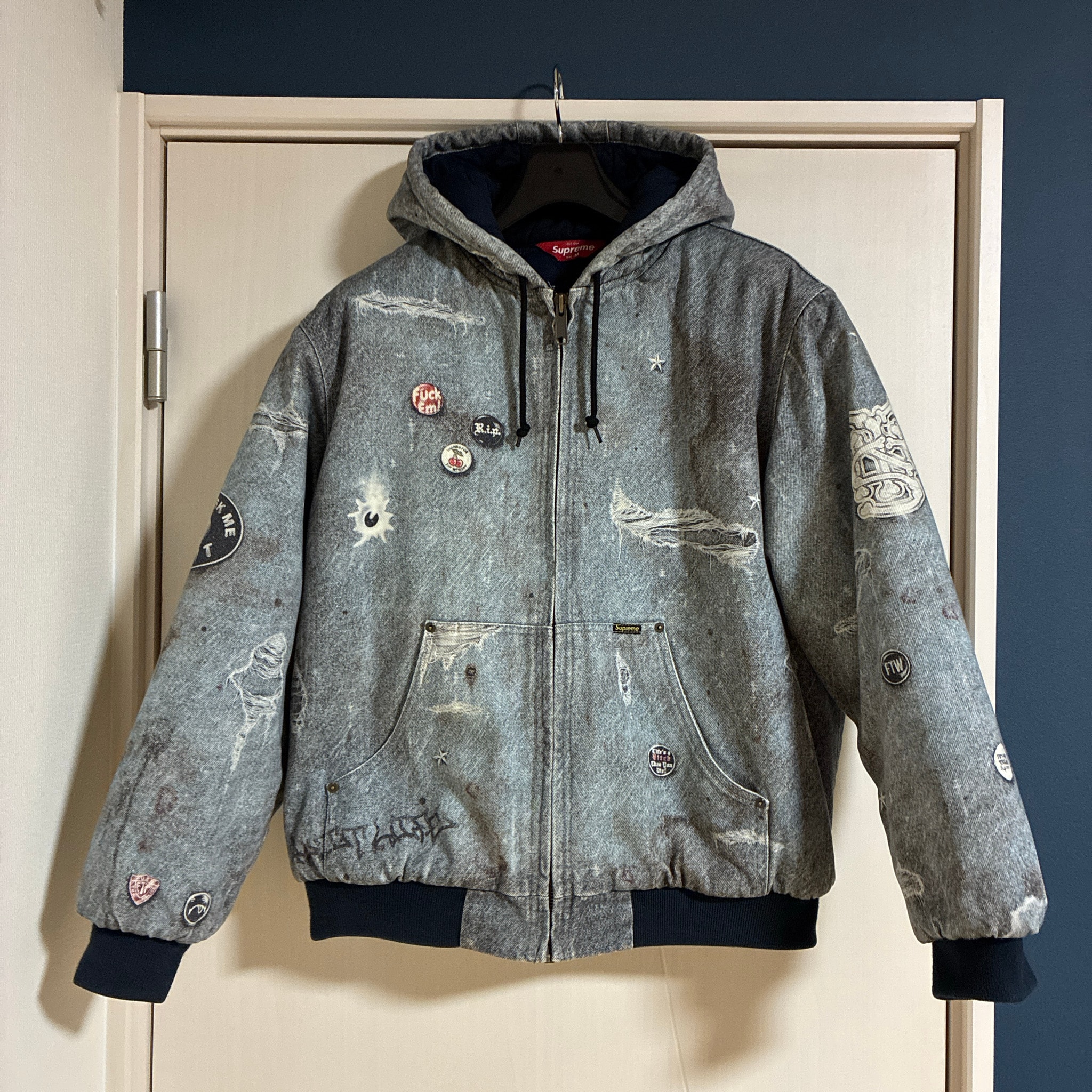 Supreme HJR Trompe Loeil Hooded Work Jacket "Blue"