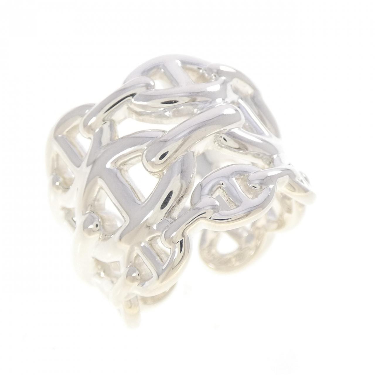 Hermes Chaine D'ancre Enchainee Ring GM Large Model "Silver"