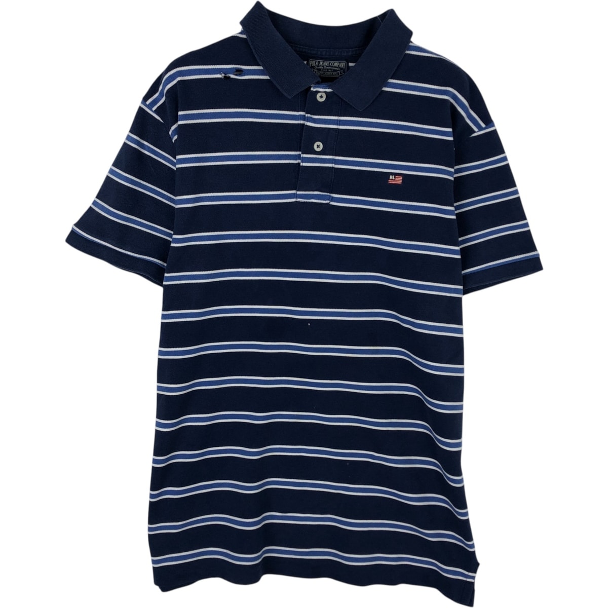 古着 ラルフローレン Ralph Lauren POLO JEANS COMPANY マルチボーダー 半袖 ボーダー ポロシャツ メンズXL相当/eaa616656