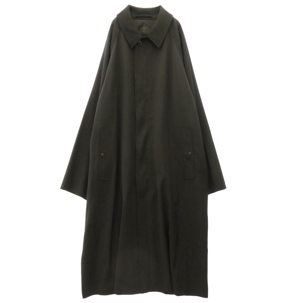 COMOLI コモリ 24AW A03-04015 ウールギャバ バルカラーコート ギャバジン ステンカラーコート ブラック系 4【美品】【中古】
