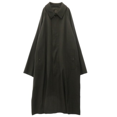 COMOLI コモリ 24AW A03-04015 ウールギャバ バルカラーコート ギャバジン ステンカラーコート ブラック系 4【美品】【中古】